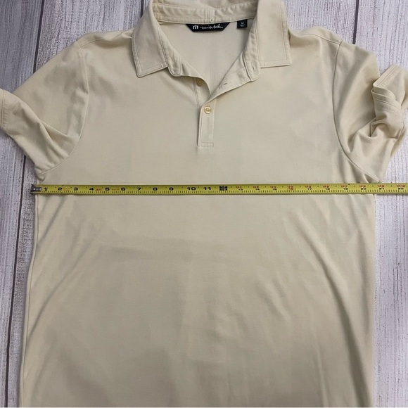 TRAVIS MATHEW Men’s Cream Colored Collared Polo Shirt Size Medium - Picture 6 of 9